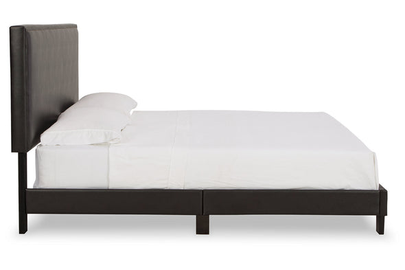 Mesling Dark Brown King Upholstered Bed