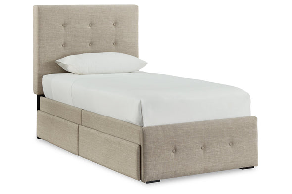 Gladdinson Gray Twin Upholstered Storage Bed