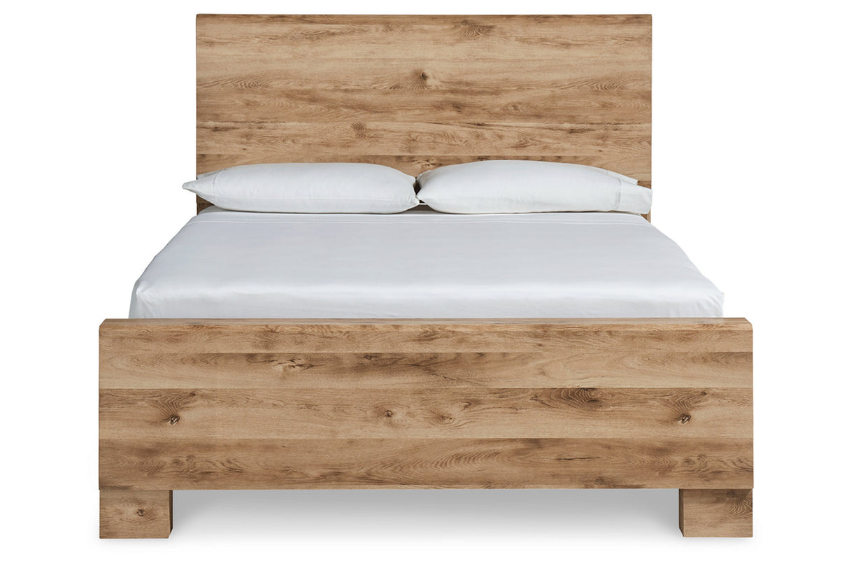 Hyanna Tan Brown King Panel Bed
