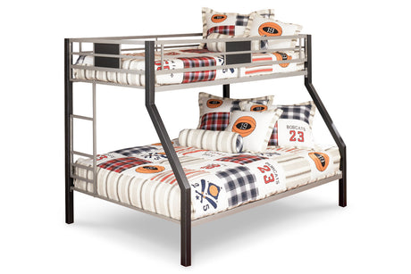 Dinsmore Black/Gray Twin over Full Bunk Bed -  - Luna Furniture