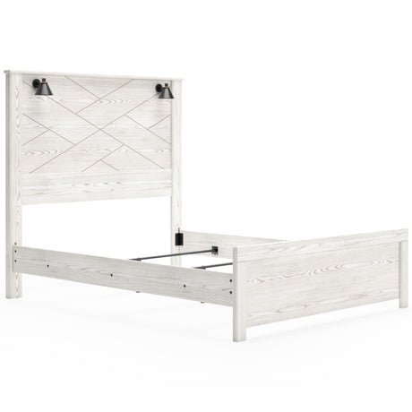 Gerridan White/Gray LED Panel Bedroom Set from Ashley - Luna Furniture
