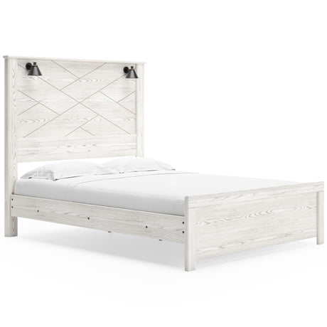 Gerridan White/Gray LED Panel Bedroom Set from Ashley - Luna Furniture