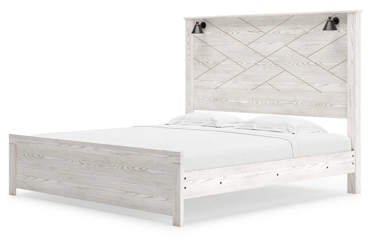 Gerridan White King LED Panel Bed from Ashley - Luna Furniture
