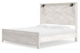 Gerridan White King LED Panel Bed from Ashley - Luna Furniture