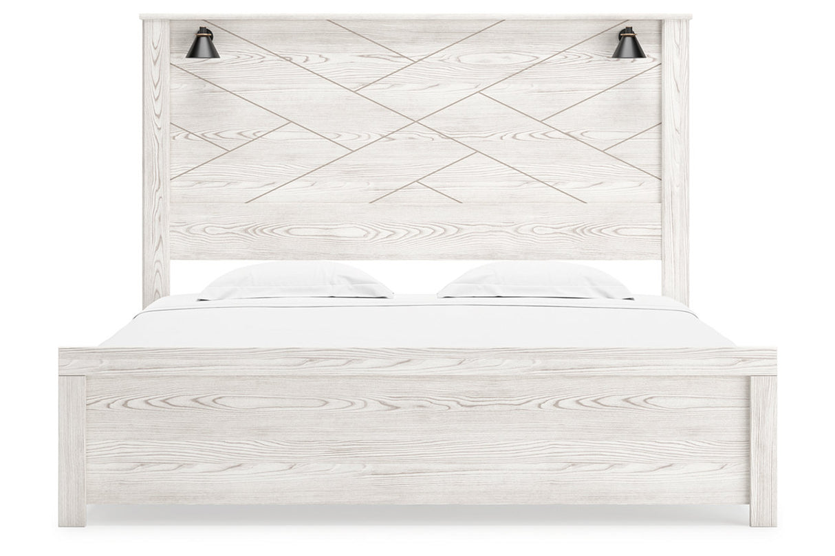 Gerridan White King LED Panel Bed from Ashley - Luna Furniture