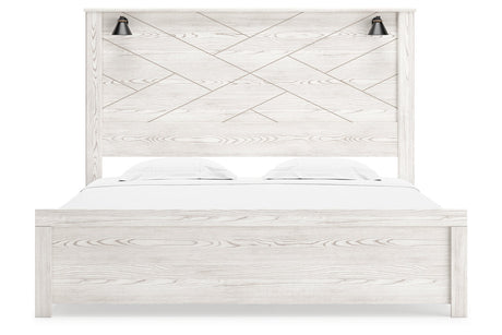 Gerridan White King LED Panel Bed from Ashley - Luna Furniture