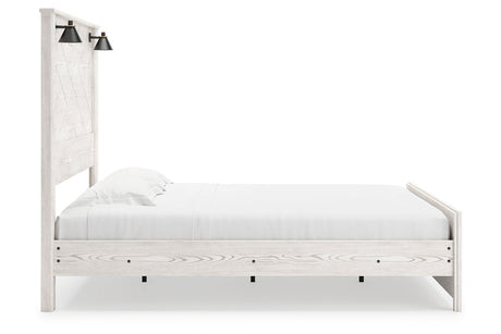 Gerridan White King LED Panel Bed from Ashley - Luna Furniture