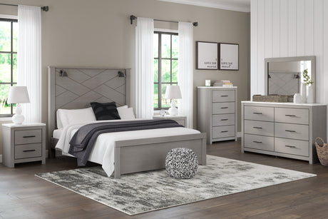 Cottonburg Light Gray/White with Sconces Panel Bedroom Set