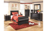 Huey Vineyard Black Twin Sleigh Bed -  - Luna Furniture