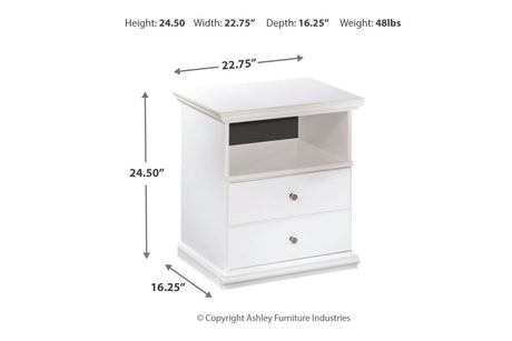 Bostwick Shoals White Nightstand from Ashley - Luna Furniture