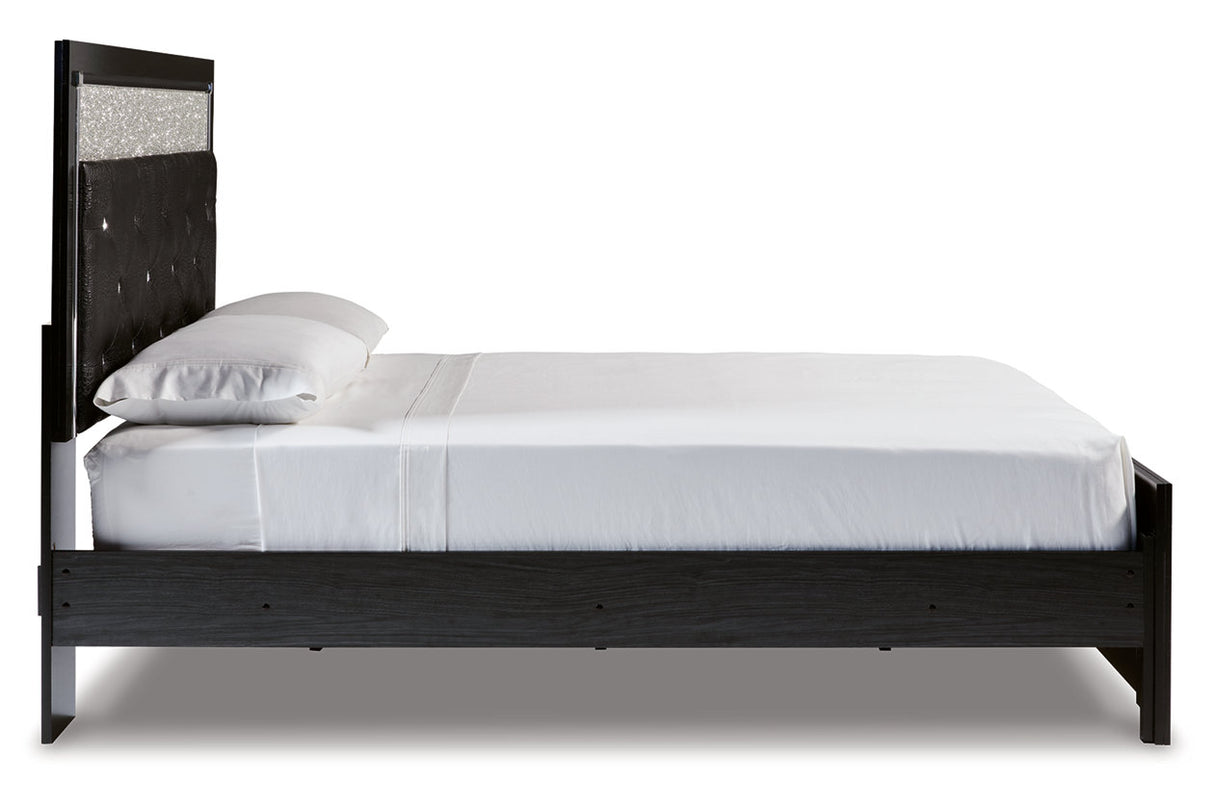 Kaydell Black Queen Upholstered Panel Bed from Ashley - Luna Furniture