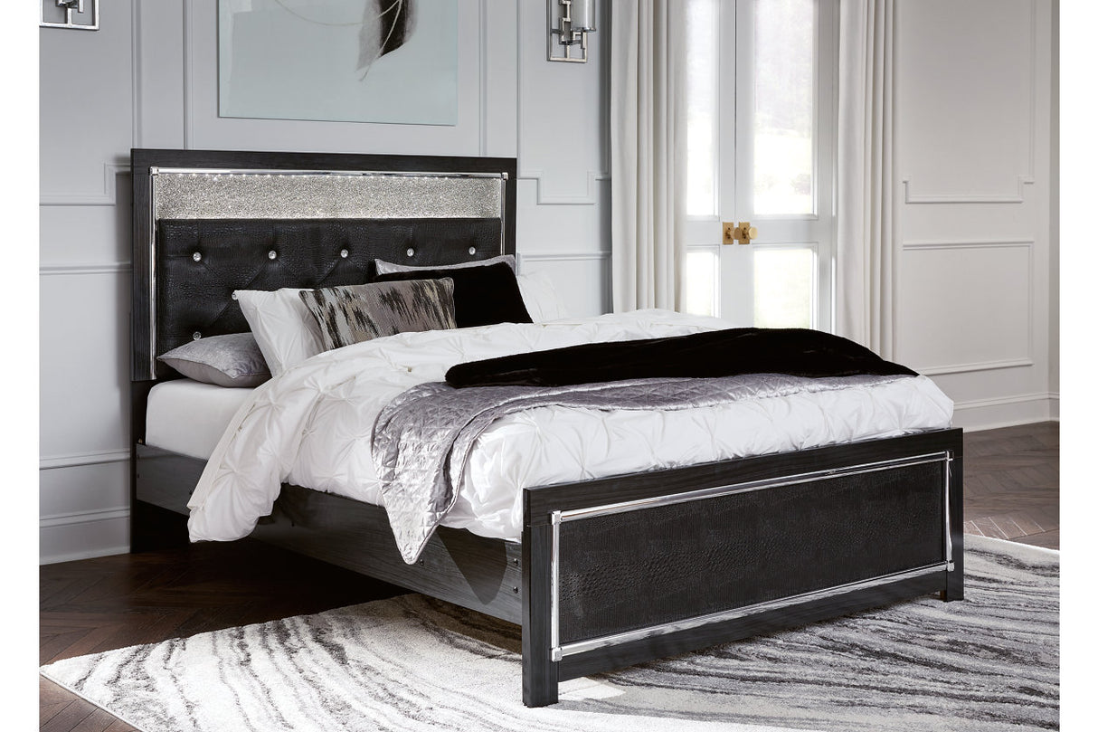 Kaydell Black Queen Upholstered Panel Bed from Ashley - Luna Furniture