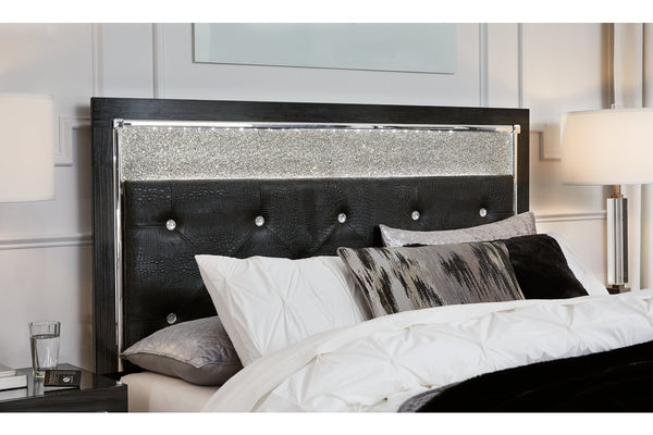 Kaydell Black Queen Upholstered Panel Headboard
