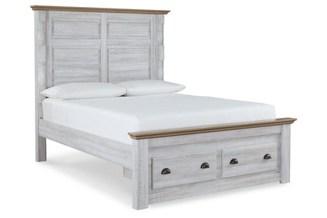 Haven Bay Two-tone Queen Panel Storage Bed