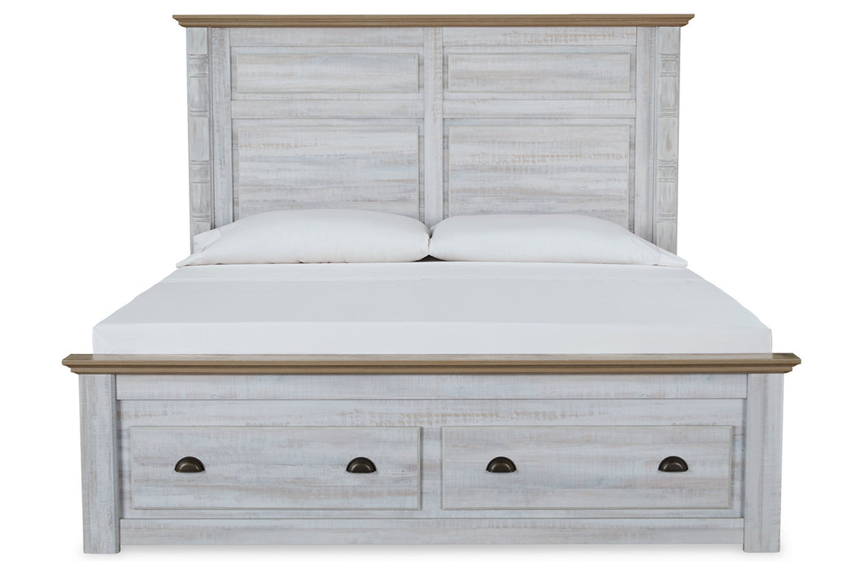Haven Bay Two-tone King Panel Storage Bed