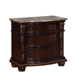 Stanley Cherry Brown Nightstand with Marble Top from Crown Mark - Luna Furniture