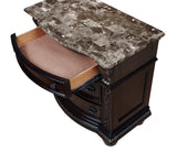 Stanley Cherry Brown Nightstand with Marble Top from Crown Mark - Luna Furniture