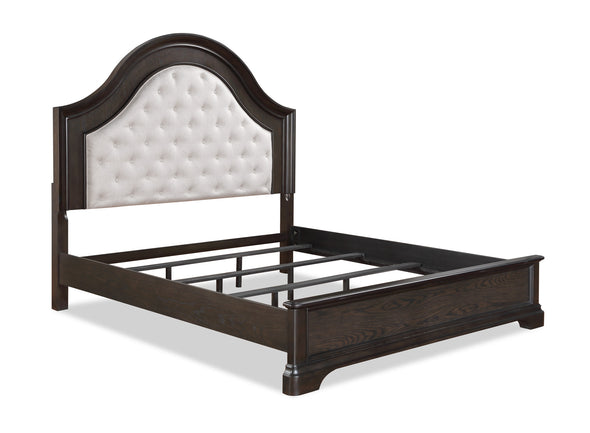 Duke Grayish Brown Queen Upholstered Panel Bed