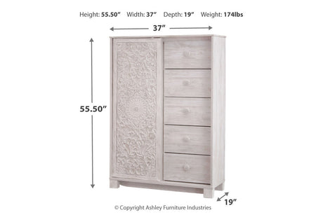 Paxberry Whitewash Dressing Chest from Ashley - Luna Furniture