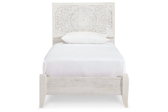 Paxberry Whitewash Twin Panel Bed