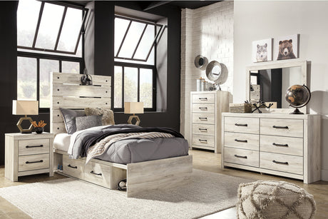 Cambeck Whitewash Twin Storage Platform Bed with 4 Drawers from Ashley - Luna Furniture