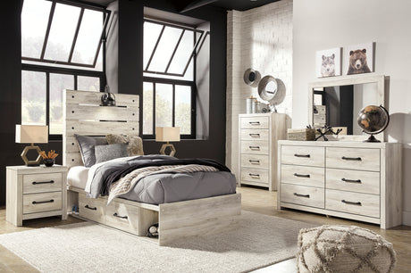 Cambeck Whitewash Storage Youth Platform Bedroom Set with 4 Drawers from Ashley - Luna Furniture