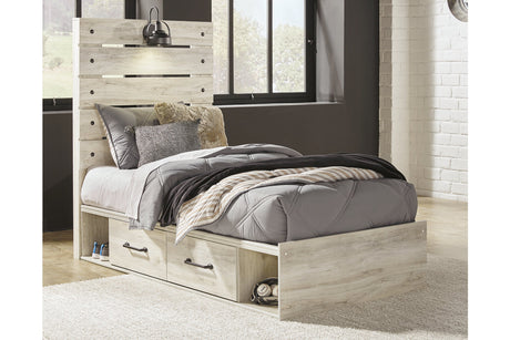 Cambeck Whitewash Twin Storage Platform Bed with 2 Drawers from Ashley - Luna Furniture