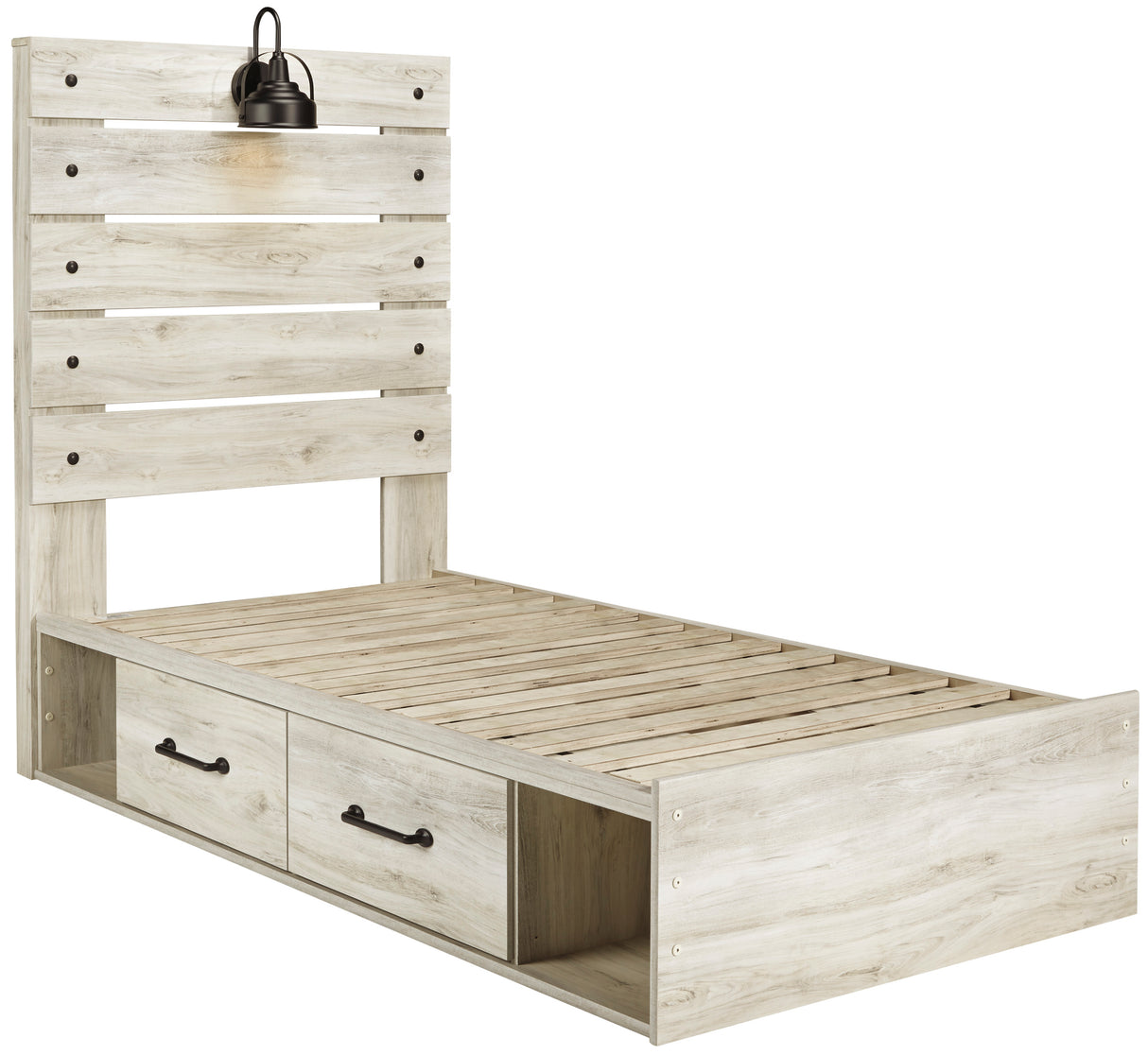 Cambeck Whitewash Storage Youth Platform Bedroom Set with 2 Drawers from Ashley - Luna Furniture