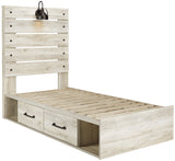 Cambeck Whitewash Storage Youth Platform Bedroom Set with 2 Drawers from Ashley - Luna Furniture