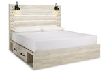 Cambeck Whitewash King Storage Platform Bed with 2 Drawers from Ashley - Luna Furniture