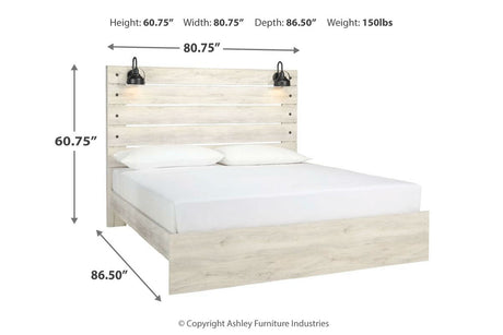 Cambeck Whitewash King Panel Bed from Ashley - Luna Furniture