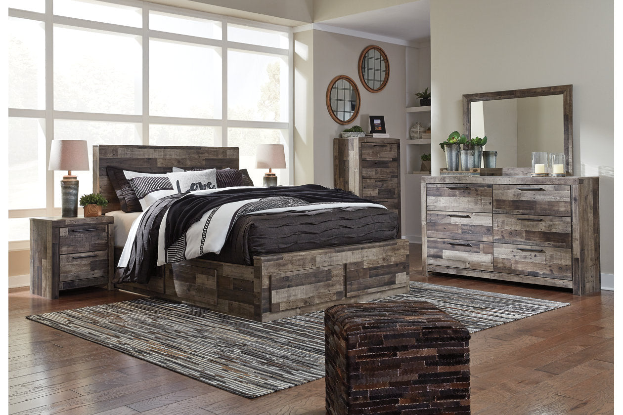 Derekson Multi Gray Queen Storage Platform Bed with 6 Drawers from Ashley - Luna Furniture