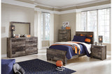Derekson Multi Gray Twin Panel Bed