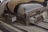 Derekson Multi Gray King Panel Bed with 4 Storage Drawers