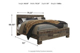 Derekson Multi Gray King Panel Bed from Ashley - Luna Furniture