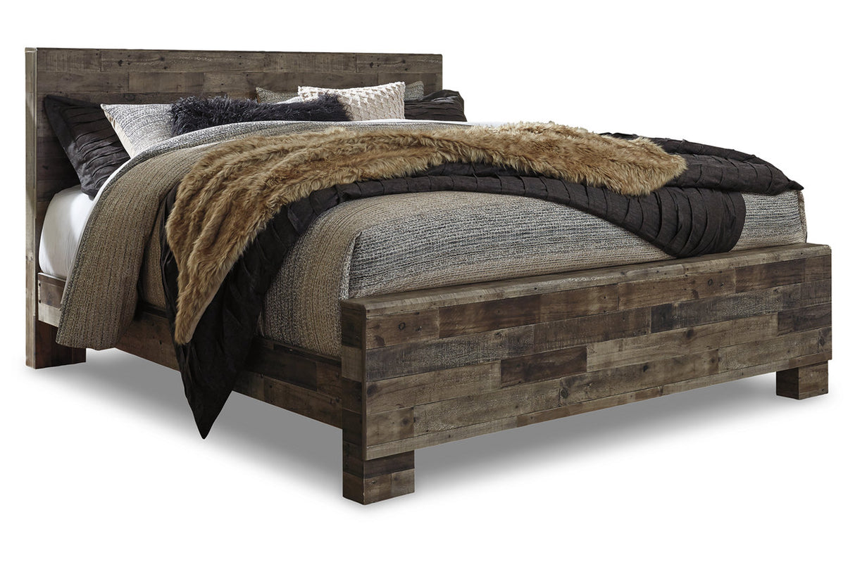 Derekson Multi Gray King Panel Bed from Ashley - Luna Furniture