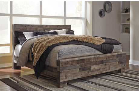Derekson Multi Gray King Panel Bed -  - Luna Furniture