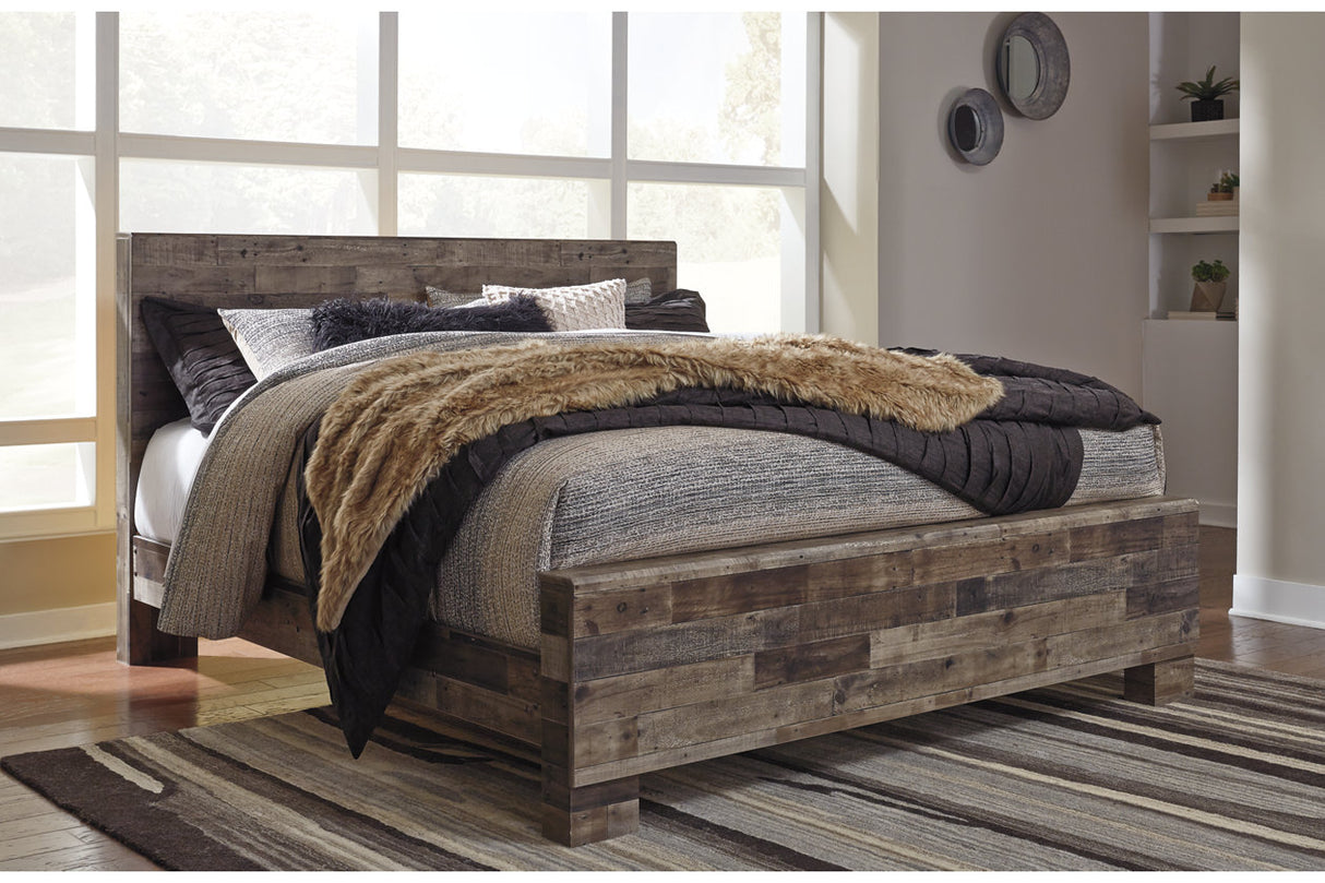 Derekson Multi Gray King Panel Bed from Ashley - Luna Furniture