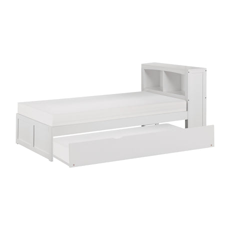 Galen White Twin Bookcase Bed with Twin Trundle from Homelegance - Luna Furniture