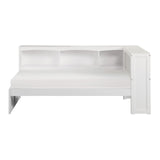 Galen White Twin Bookcase Corner Bed