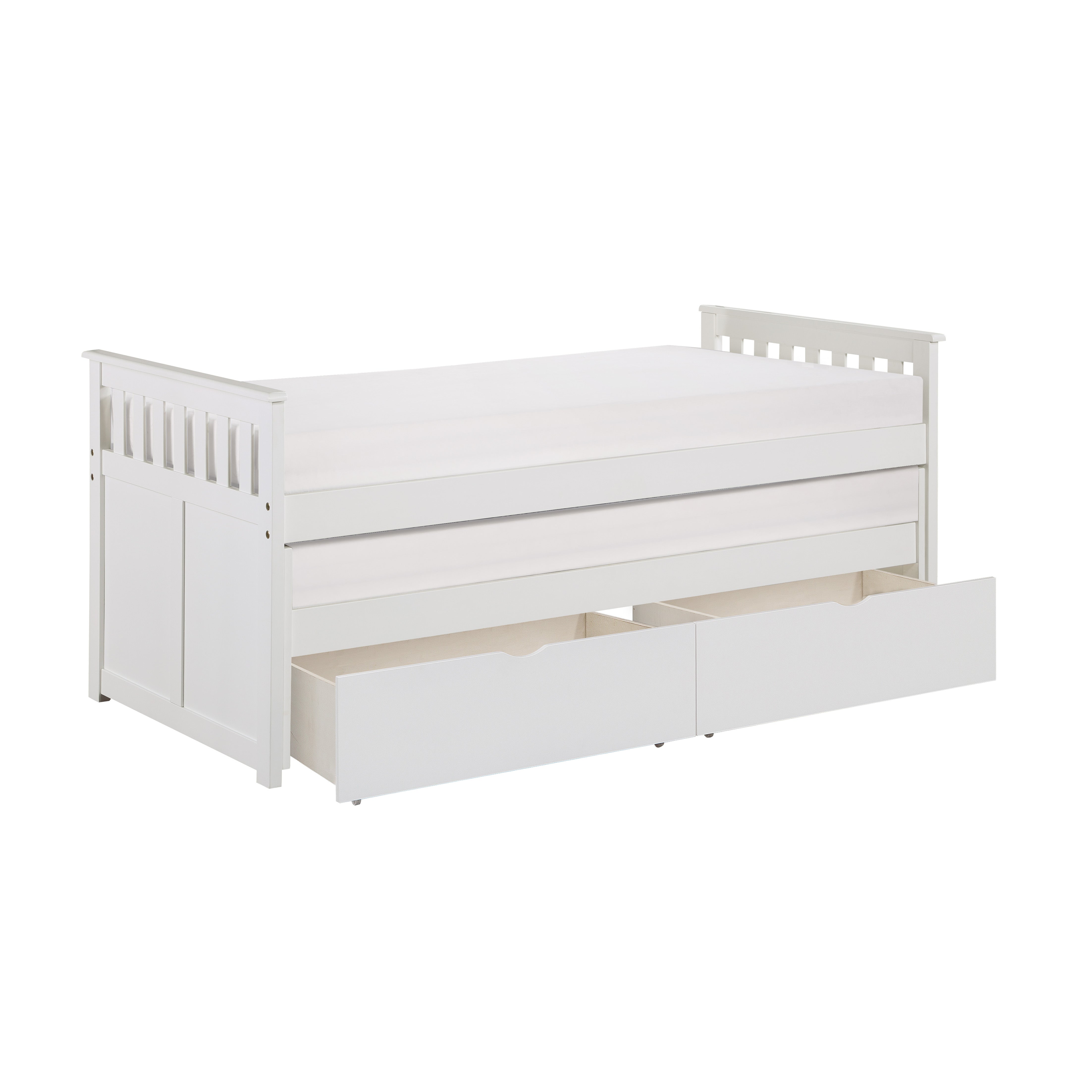 Galen White Twin/Twin Bed with Storage Boxes from Homelegance - Luna Furniture