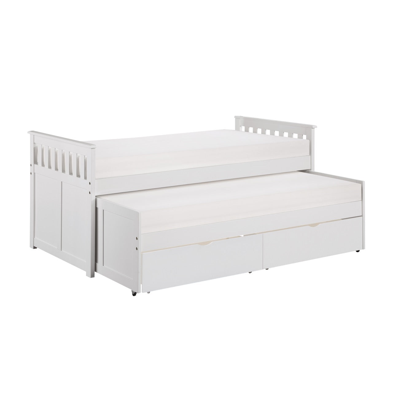 Galen White Twin/Twin Bed with Storage Boxes from Homelegance - Luna Furniture