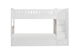 Galen White Twin/Twin Step Bunk Bed with Twin Trundle from Homelegance - Luna Furniture