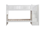 Galen White Twin/Twin Step Bunk Bed from Homelegance - Luna Furniture