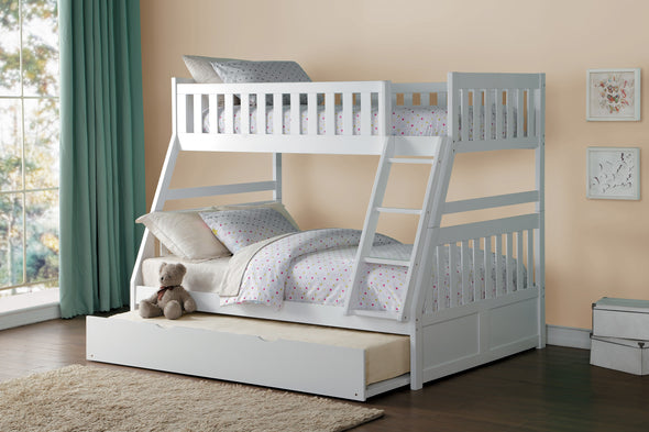 Galen White Twin/Full Bunk Bed with Twin Trundle