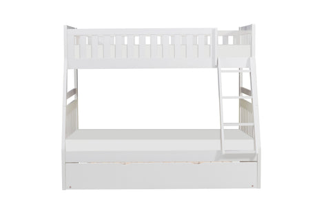 Galen White Twin/Full Bunk Bed with Twin Trundle from Homelegance - Luna Furniture