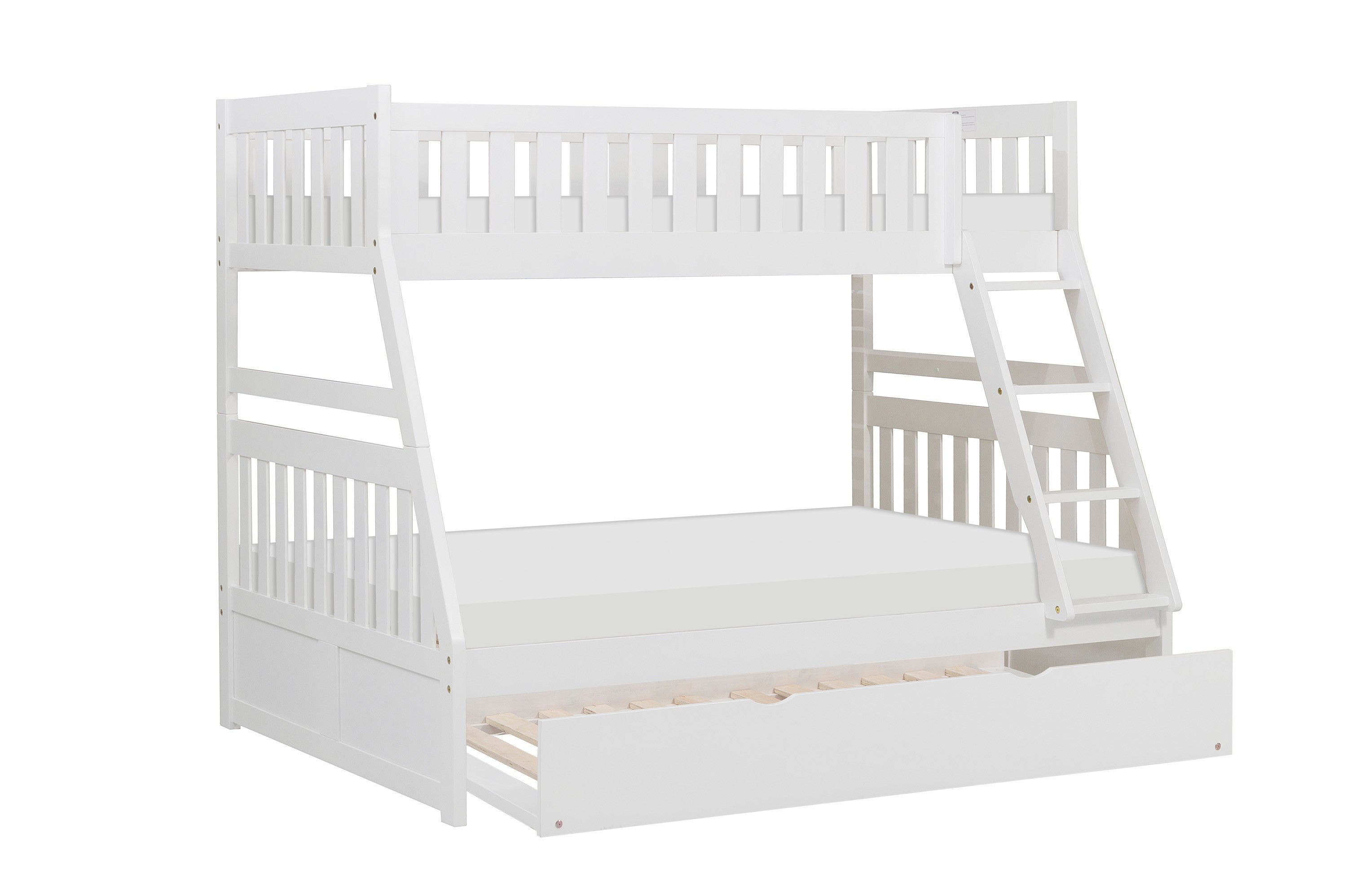 Galen White Twin/Full Bunk Bed with Twin Trundle from Homelegance - Luna Furniture