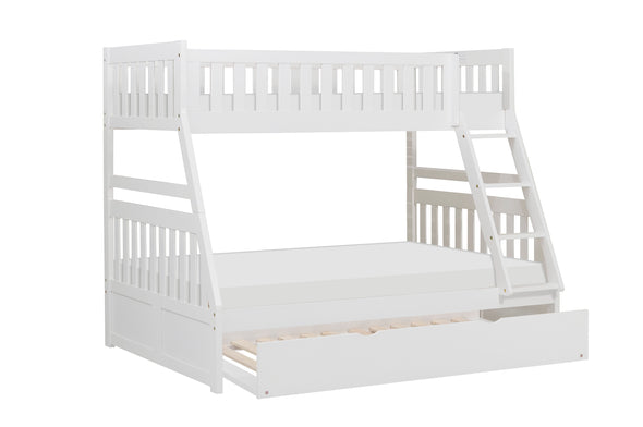 Galen White Twin/Full Bunk Bed with Twin Trundle