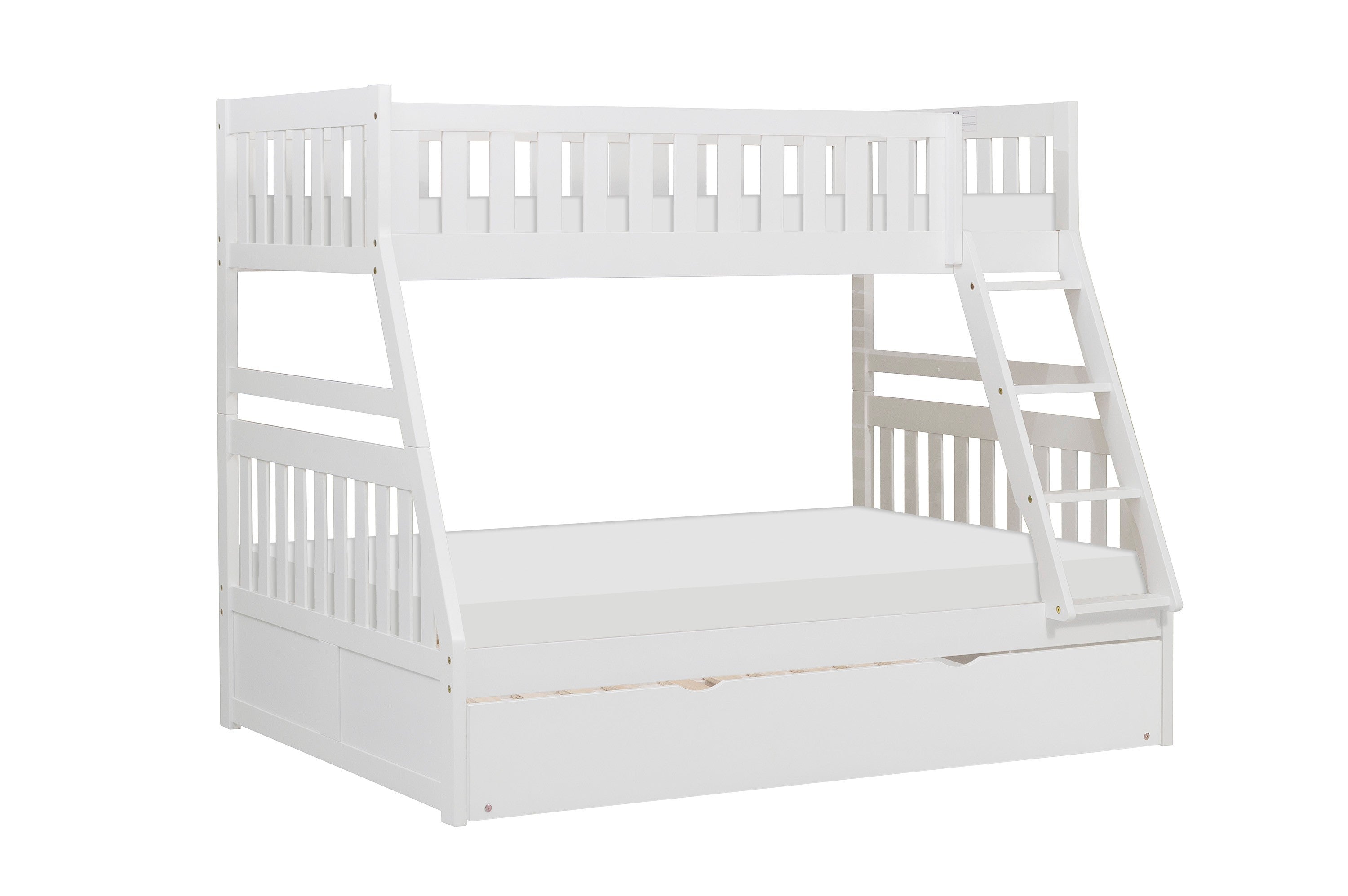 Galen White Twin/Full Bunk Bed with Twin Trundle from Homelegance - Luna Furniture