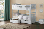 Galen White Twin/Twin Bunk Bed with Storage Boxes